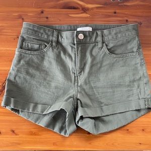 H&M army green cotton shorts 6